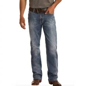 NEW PANHANDLE mens reflex double barrel jeans in medium wash